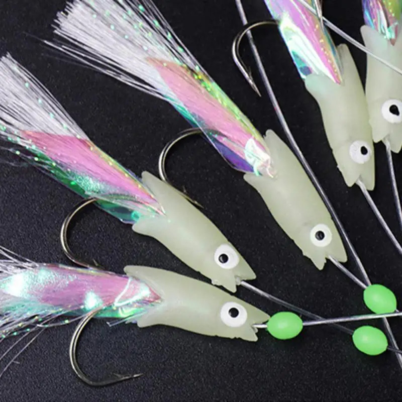 2/4/6SETS Fishing Lure Durable Fishing Tackle Colorful String Hook Dual-purpose Hanging Fishing Goods 9g Fake Bait Luminous Fish