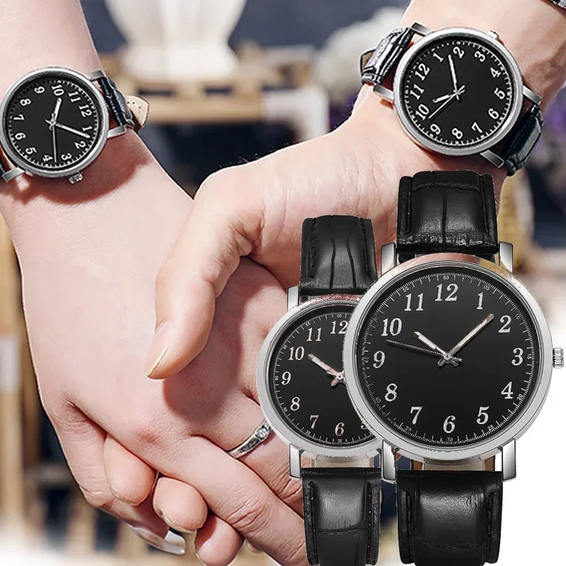 Trend ige PU-Leder Armbanduhr Männer Frau Paare Uhren Uhr Quarzuhr täglich Business Office Hand Schmuck Zubehör Geschenk