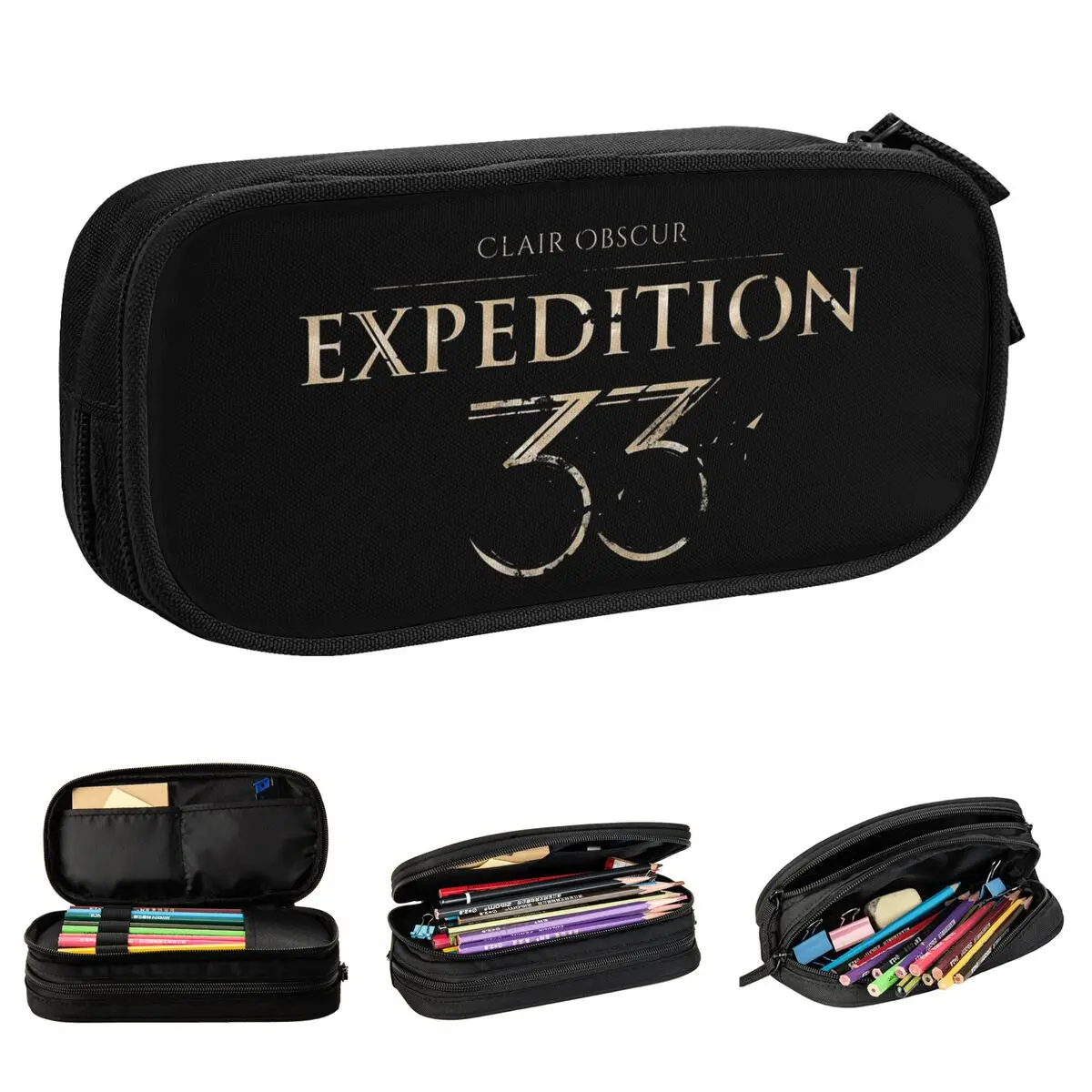 

Expedition 33 Game Logo Pencil Cases Clair Obscur Pencil Box Pen Holder Kids Large Storage Bag Students School Gift Stationery