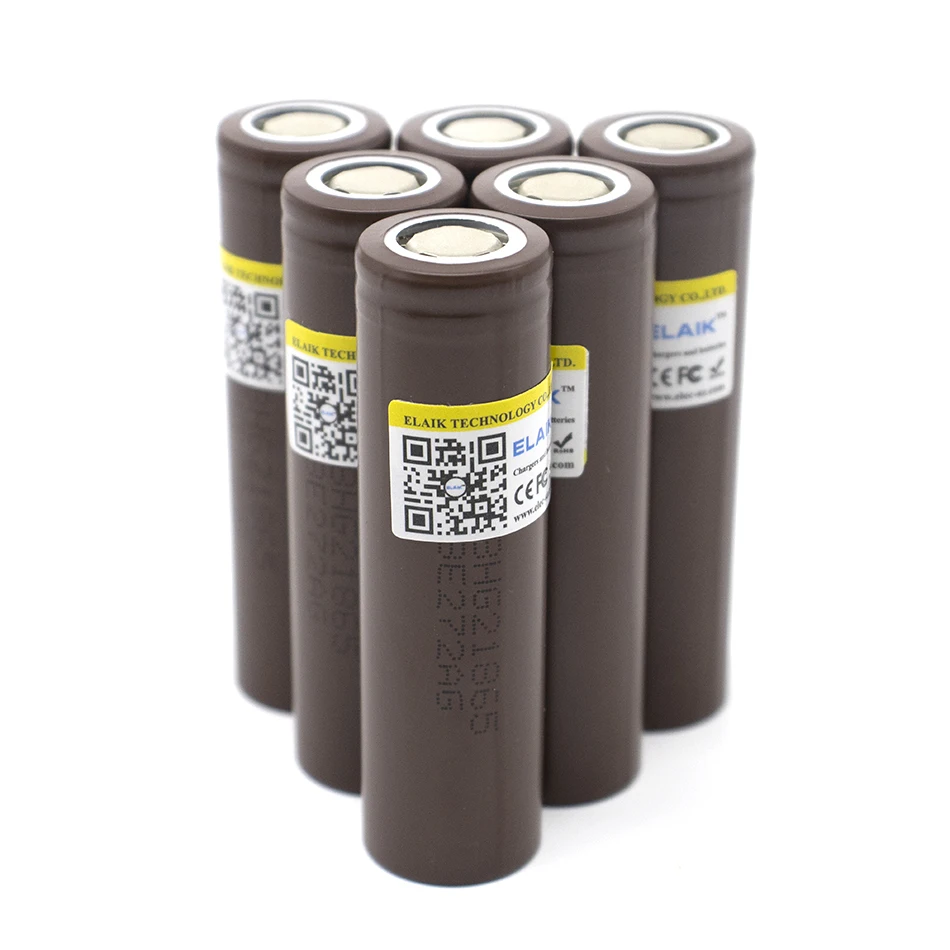 10PCS ELAIK 18650 Rechargeable Battery HG2 3000mAh 3.6V Lithium Continuous Discharge 20A Dedicated Electronic Power Battery