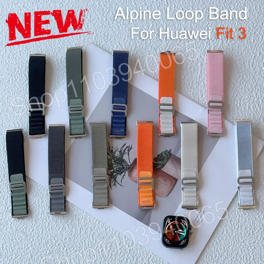 Nylon Alpine Loop Band For Huawei Watch Fit 3 Sport Strap Watchband Bracelet Huawei Watch Fit3 Correa Replacement Accessories