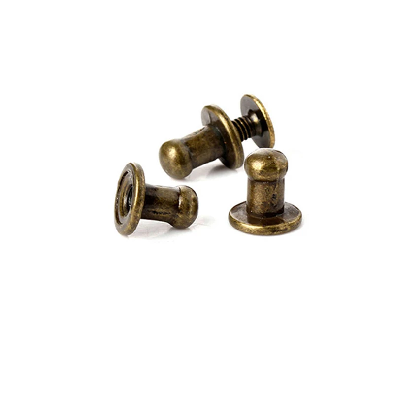 500sets 8mm Wholesale Bronze Zinc Alloy 5mm Round Head Stud Spot Screwback CraftLeather Bag Belt Chicago Button Screw Nail Rivet