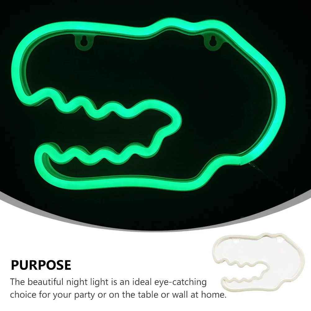

LED Dinosaur Head Lamp Creative Luminous Neon Night Lamp USB Powered Decorative Indoor Light Ornament for Bedroom Living