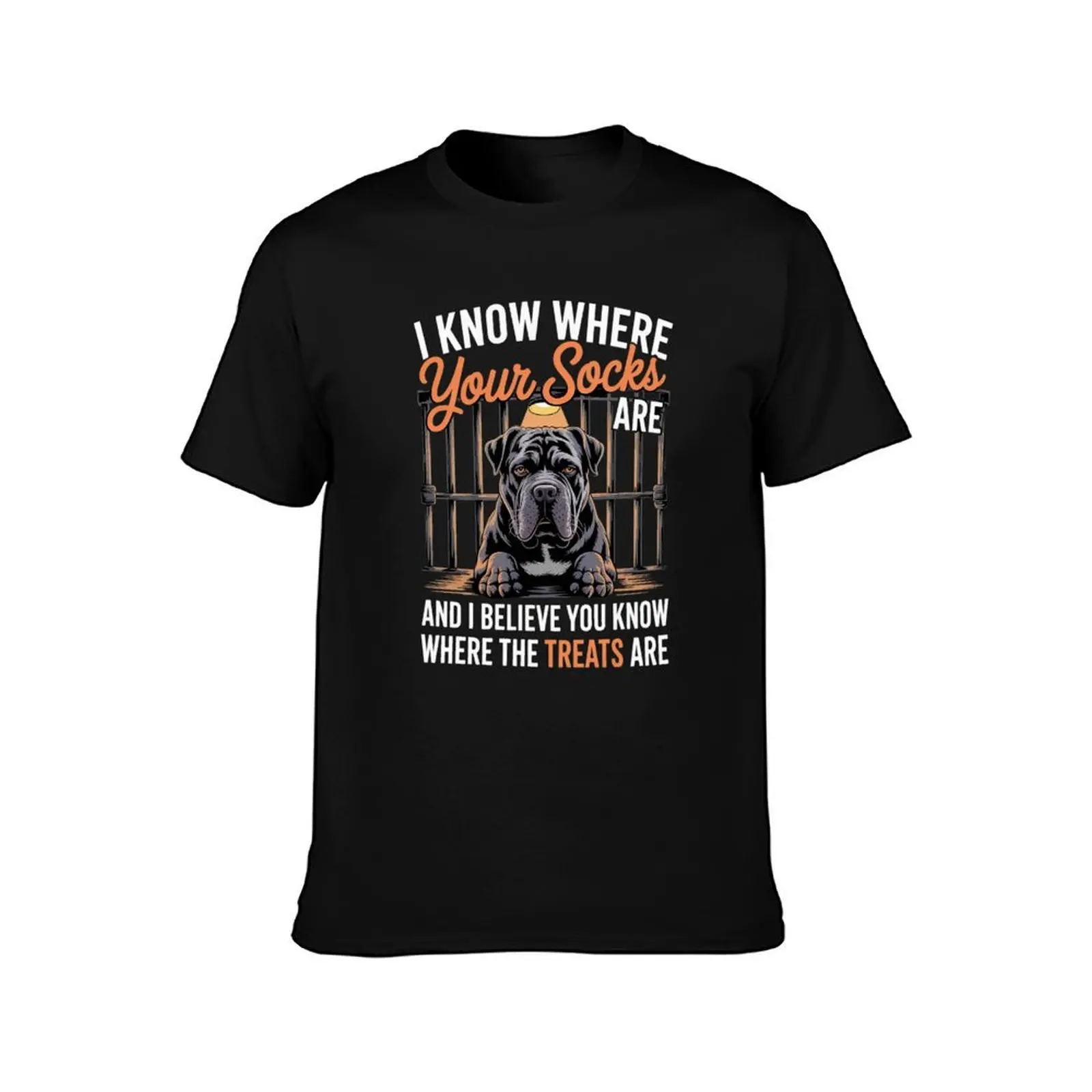 تي شيرت Black Corso Italiano I Know Where Your Socks Are Cane Corso تي شيرت هدايا لصديقك قمصان علوية للرجال جرافيك