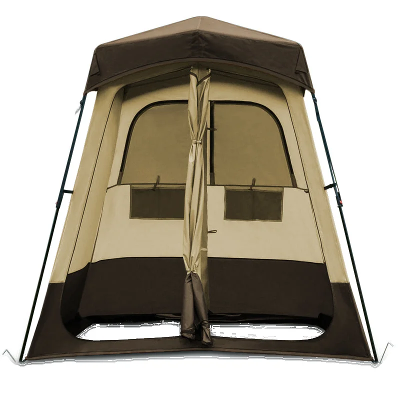 2Rooms 2Persons Multipurpose Hydraulic Changing Tent Large Size Strong Shower Toilet Dressing Outside Movable WC Ice Fishing