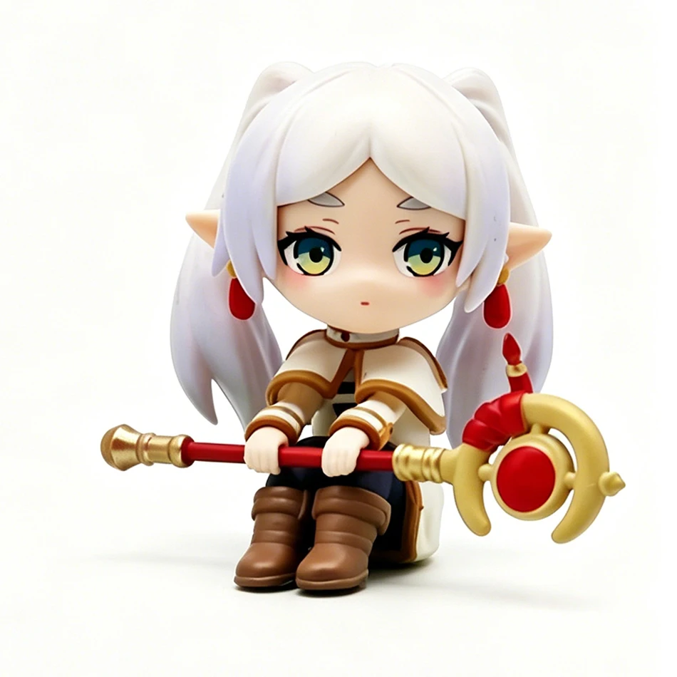 Heißer Anime Frieren 7,5cm sitzende süße Q-Version Actionfigur Modell PVC Süße Puppe Spielzeug Desktop-Zubehör Geschenk auf Lager