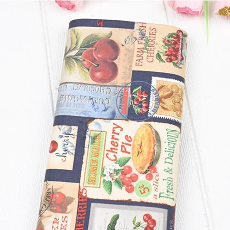 100% Cotton Thin Oxford Fabric With Cute Fruit Print, Handmade DIY Bag Pillow Mouth Gold Package Sewing Tissue CR-1808