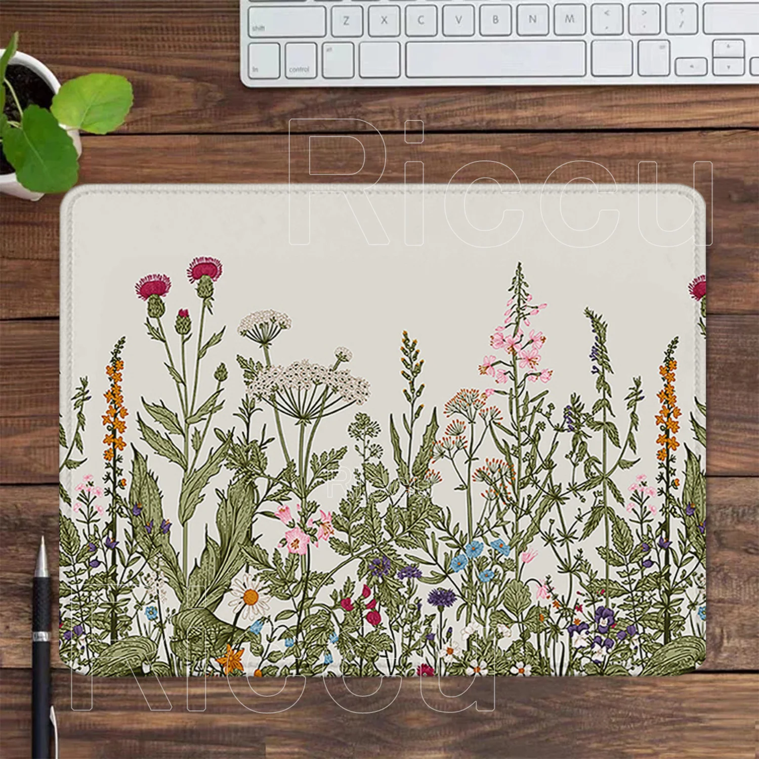 Green Plants Vintage Flower Aesthetics Gaming Mouse Pad PC small size Mousepad Soft Office NonSlip Computer HD Printing Desk Mat