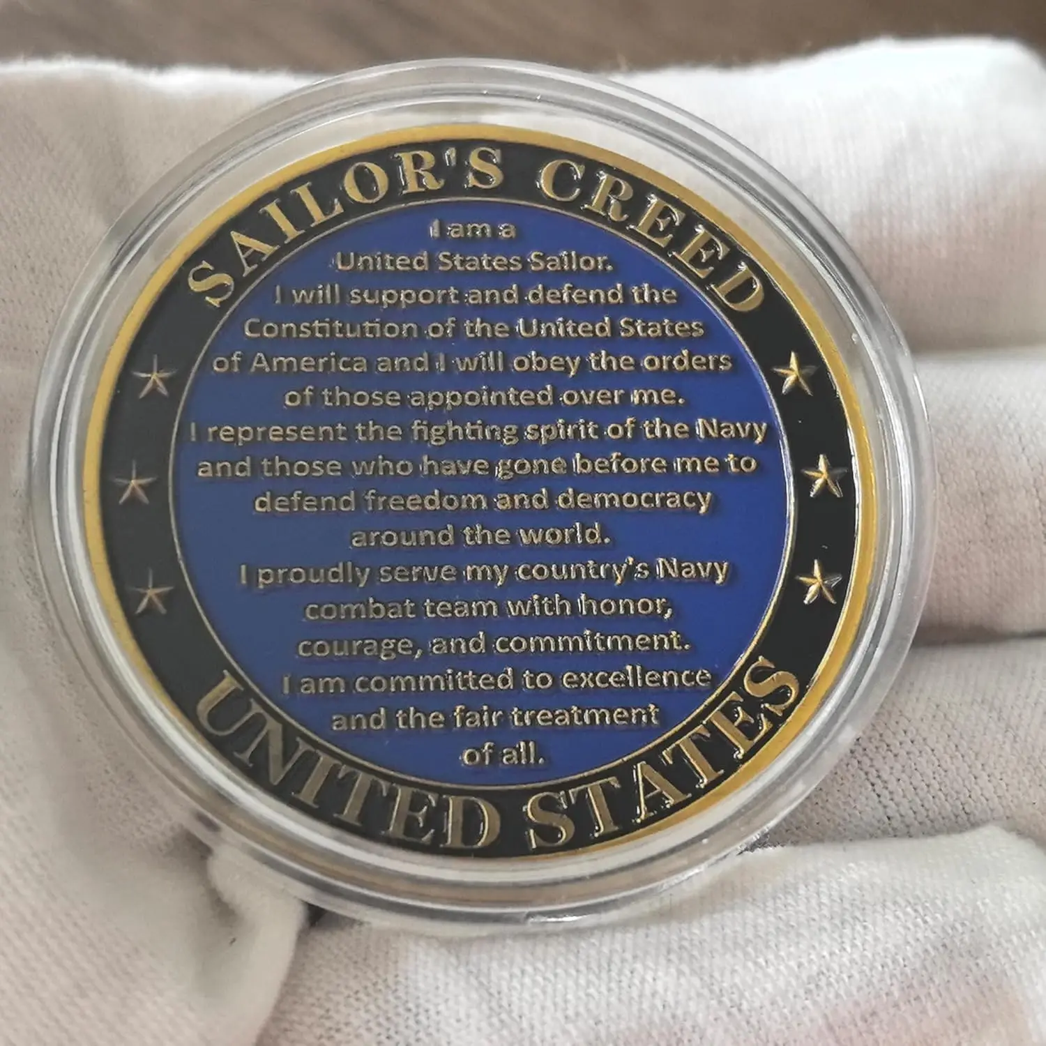 عملة تحدي كريد بحار البحرية الأمريكية - الشرف والشجاعة والالتزام - سبائك الزنك مقاس 1.77 بوصة مع حقيبة واقية #3
