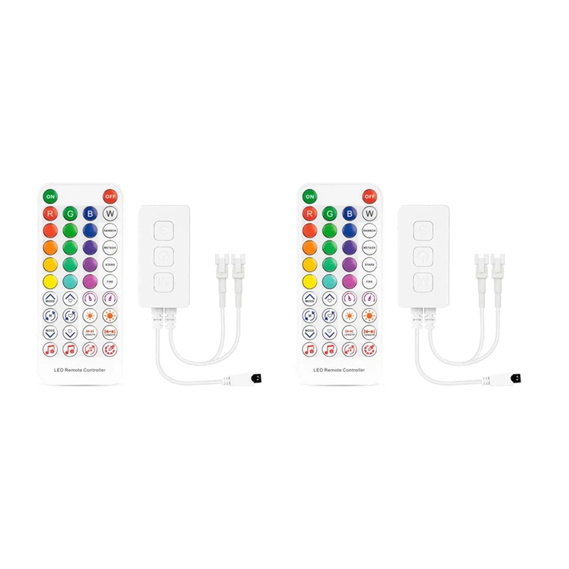 2X SP611E WS2812B WS2811 Bluetooth Music LED Strip Controller IR38 Keys Remote APP For Addressable LED Lighting DC5V-24V