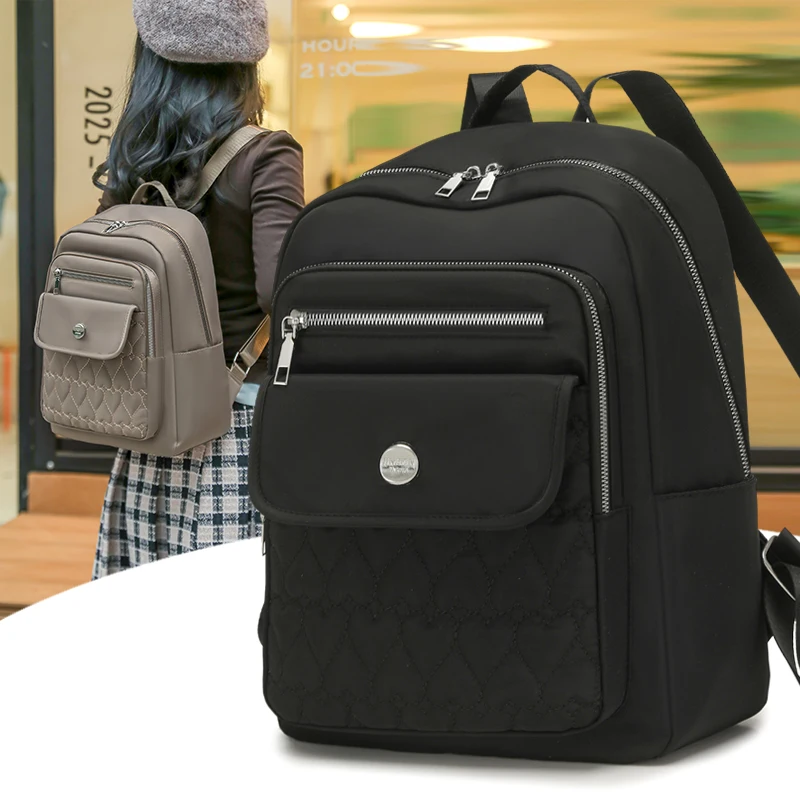 

Женский нейлоновый рюкзак: винтажная сумка для книг большой вместимости, легкий износостойкий модный рюкзак для девочек, повседневная дорожная сумка