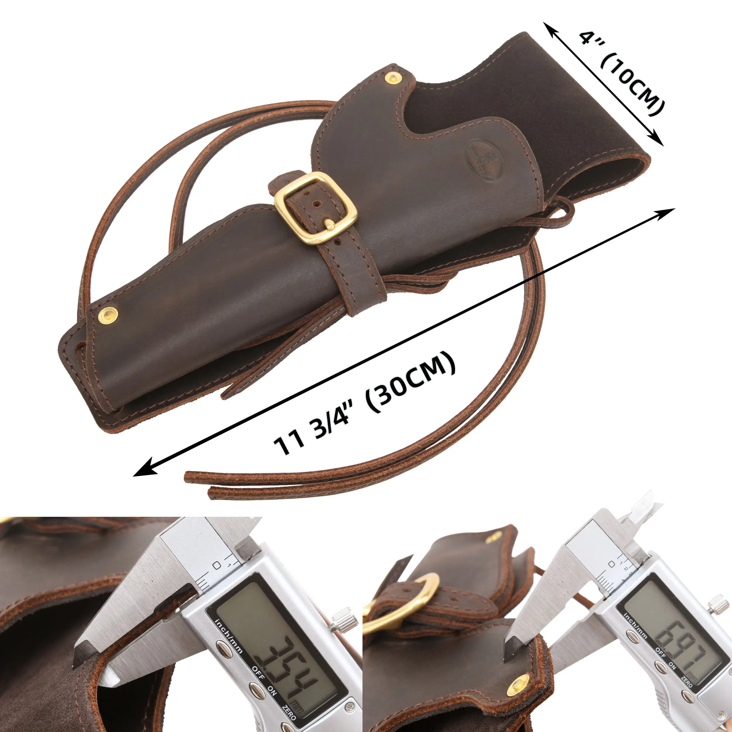 Full Leather Gun Revolver Holster Cowboy Western Gun Holsters Pouch Western Props for Right Left Handed 4.75" & 5.5" Barrel 3