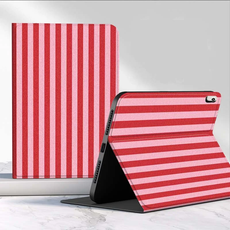 Red Vertical Stripes For Huawei MediaPad MatePad Pro Air 12 X T5 T10S M6 M5 C5e SE 11 11.5 10.4 Inch Tablet Case