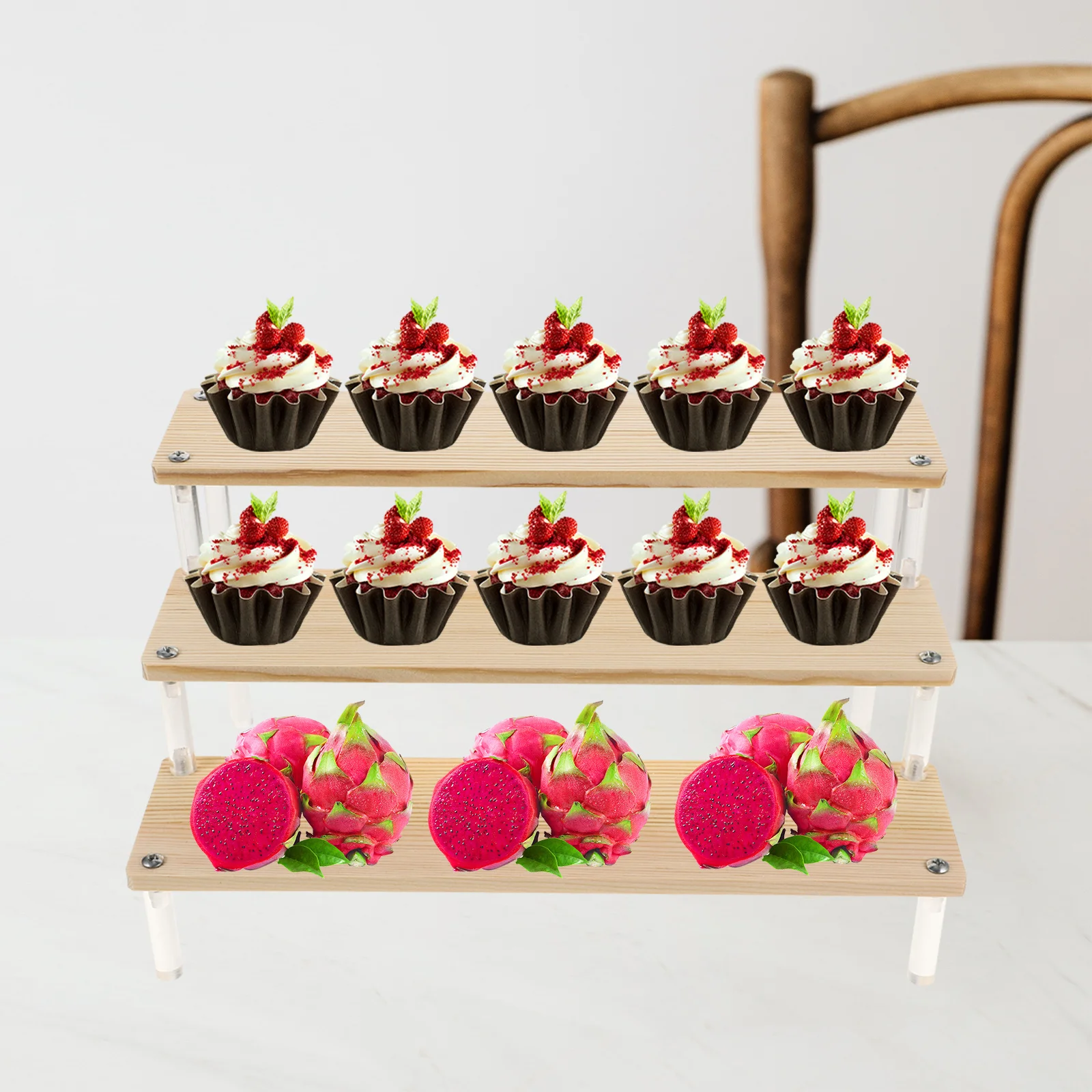 

Acrylic Cake Cupcake Dessert Holder Tiered Craft Stand Display Shelf Booth Display Rack Collectibles Craft Shows Storage