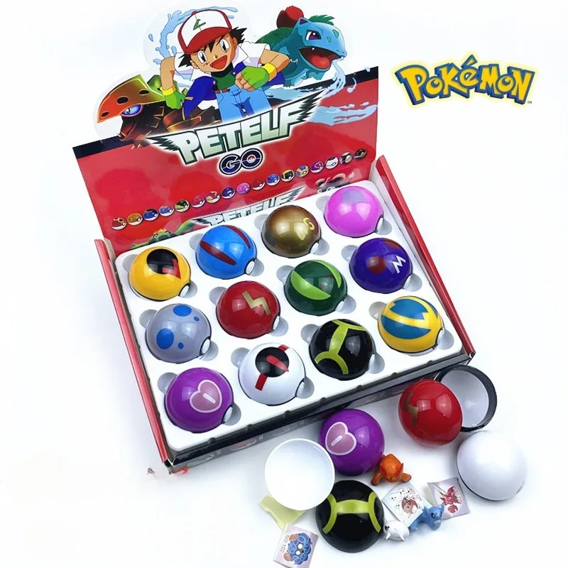 12/36Pcs /Set PokeBall Model Anime Figure Pokemon Pikachu Pocket Monster Pet Elf Dolls Kids Birthday Gifts Bulk Buy Child Toys