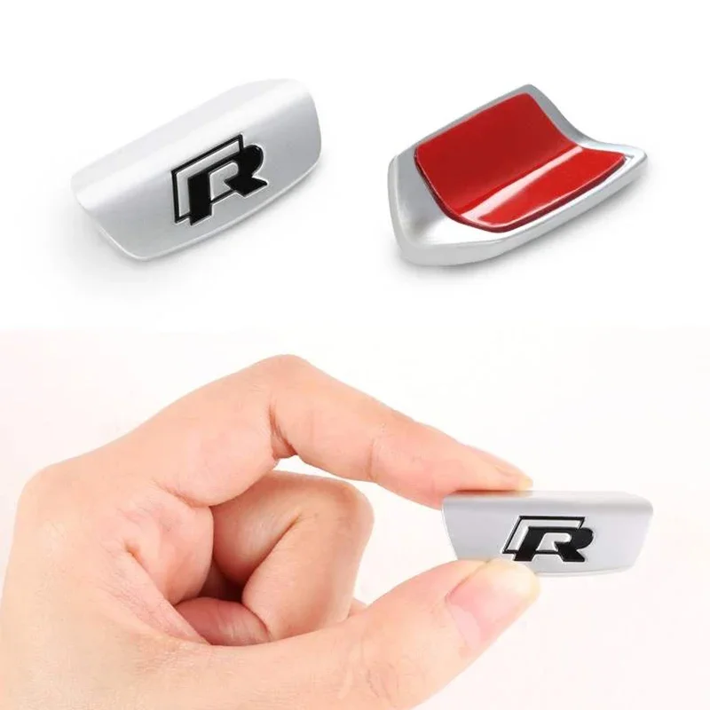 For VW 3D Aluminum Alloy Rline Emblem Car Steering Wheel Sticker Accessories For Volkswagen GTI Polo Golf Passat Scirocco Jett view 2