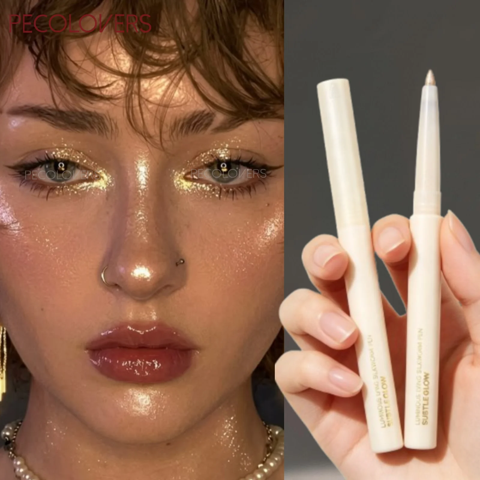 1PC Shiny Eye Highlighter - Waterproof and Smudge-proof Eyeshadow for The Corners of The Eyes, with Fine Pearlescent Shimmer