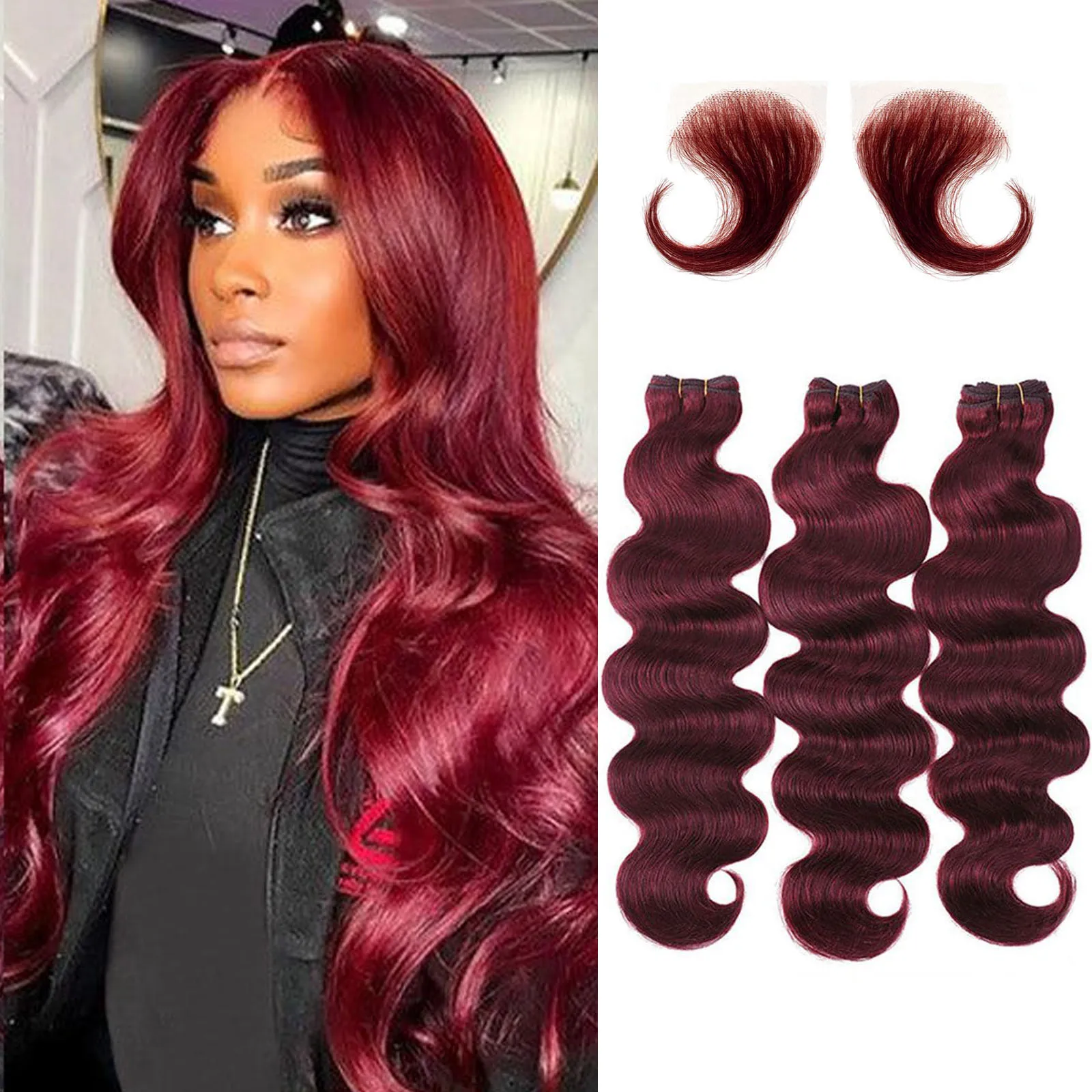 

#99J Human Hair Bundles 20 20 20Inch Body Wave 3 Bundles Color Human Hair 100% Unprocessed Brazilian Virgin Human Hair Weave Wig