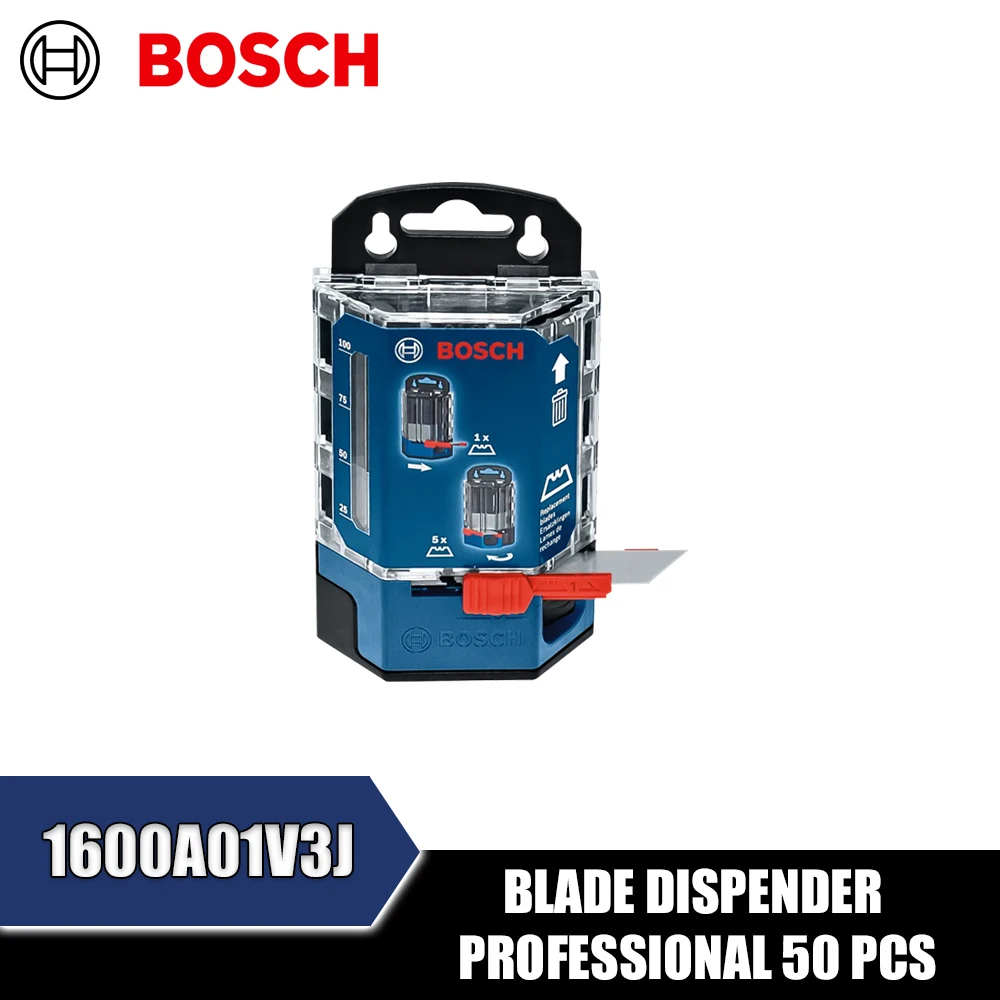 BOSCH 1600A01V3J Blade Dispender Professional 50PCS Craft Knife Replacement Blades