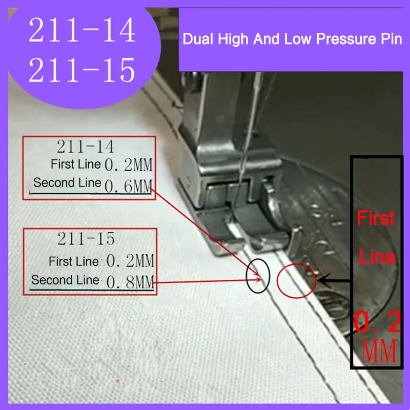 Dual Compensating Presser Foot With Strip Gauge For Make Pocket Open Wire Stop Presser Foot Industrial Sewing Machine Foot Steel