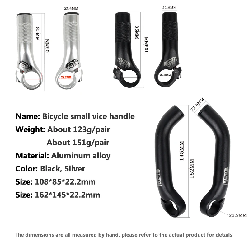 1 Pair Ultra Light Bicycle Deputy Handlebar Aluminum Alloy Anti-slip Bike Secondary Rest Handle Lightweight Handlebars