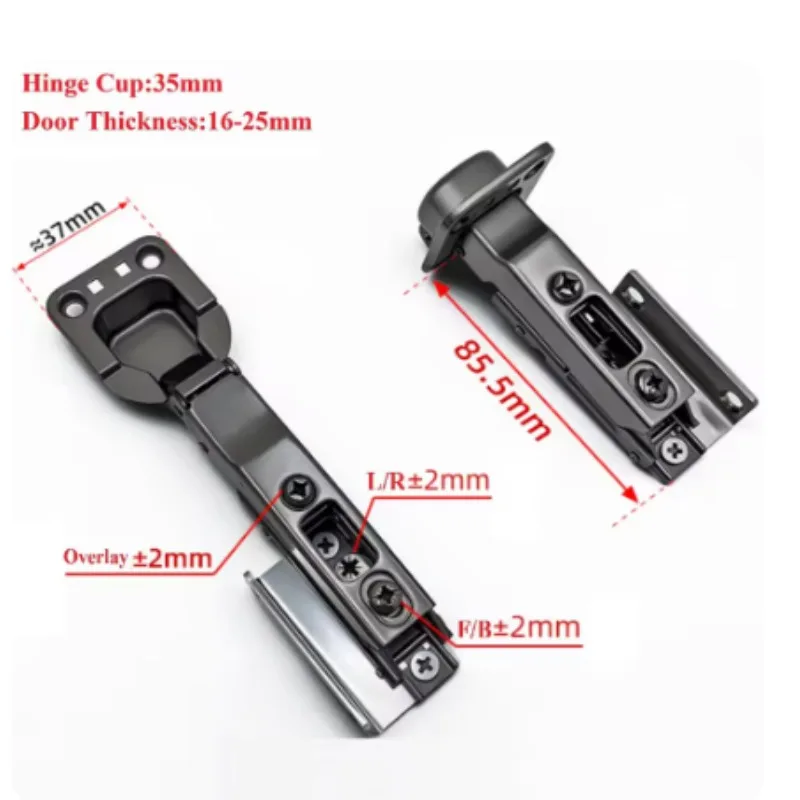 1Pair Hydraulic Side Mounted Flip Cabinet Door Hinge With Plastic Cover