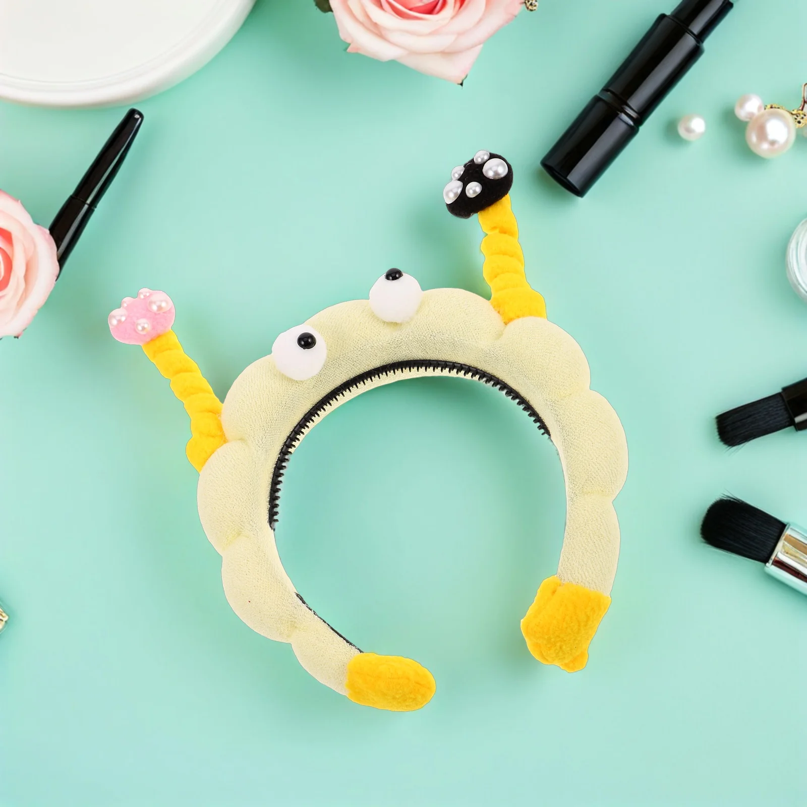 

3pcs Cute Mushroom Headband For Women Girls Skincare Hoop Face Wash Headwear Funny Animal Accessories Beauty Makeup Spa Headband