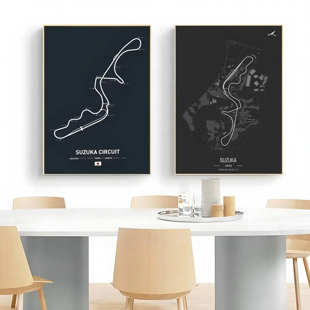 Technical RaceTrack Suzuka Circuit Poster Wall Art Print Decorative Mural Home Decor Gift Unframed