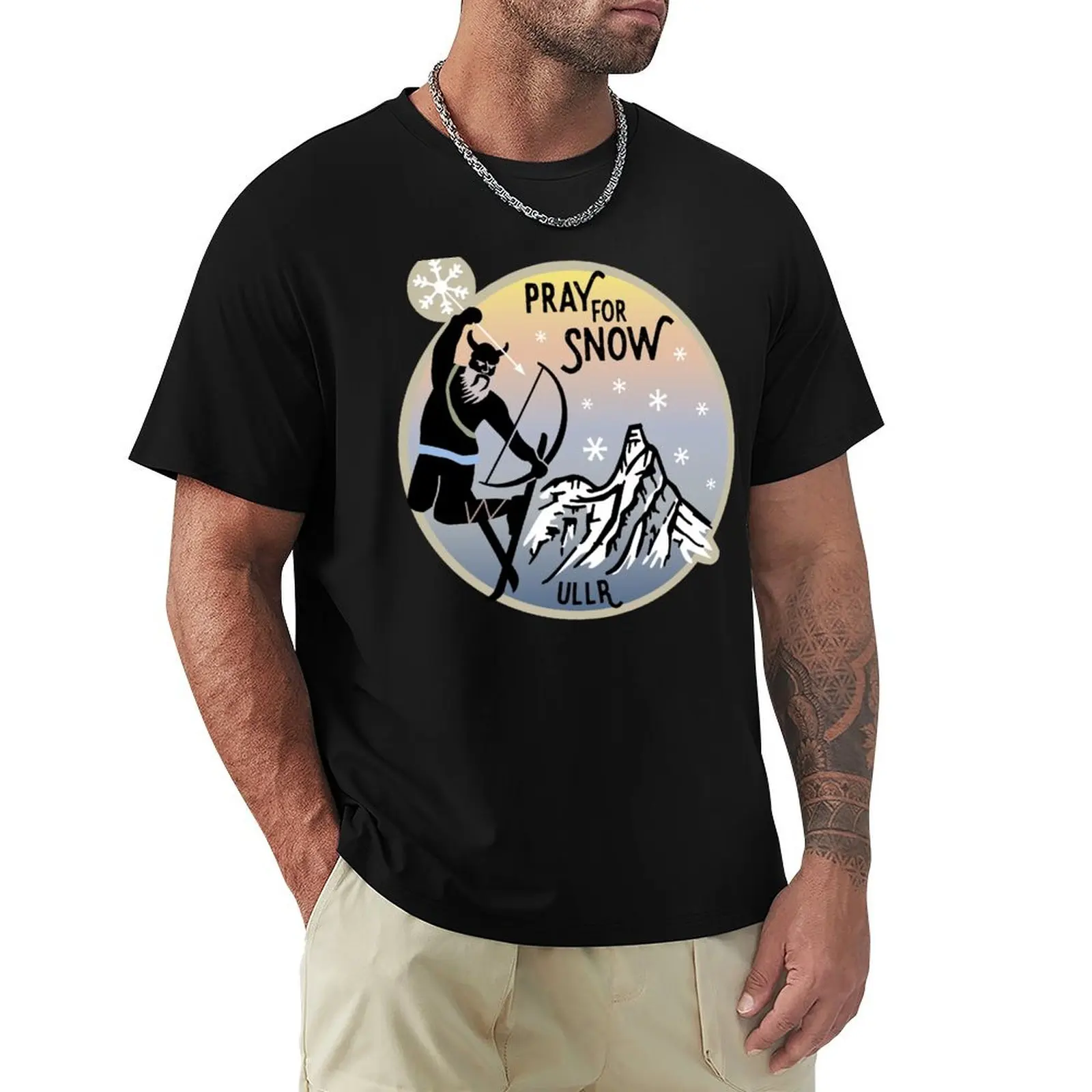 Ullr - Pray for snow T-Shirt Trendy Casual Short Sleeve Shirt