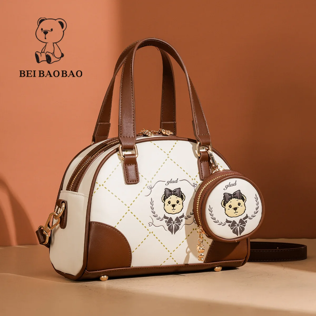 Beibaobao 2024 Autumn New Color Contrasting Single Shoulder Crossbody Bag Women's Versatile Fashion Large Capacity Handbag