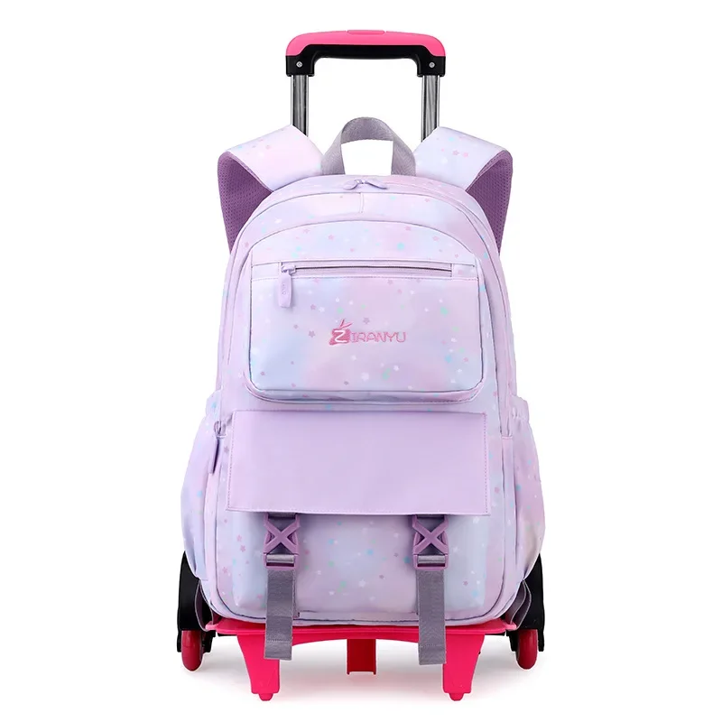 School Wheeled Backpack For Girls School Bag With Wheels Trolley Bag Rolling Student Backpack Travel Bags Kids School Bag