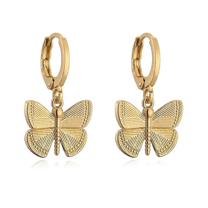 HECHENG,9 Styles Small Pendant Earrings 18K Gold Plated Material Insect Plant Conch Sweet and Cute Women\'s Jewelry Party Gifts