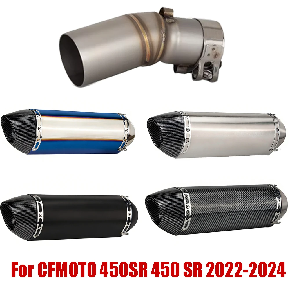 Hot Sale Motorcycle Exhaust Stainless Steel Escape Mid Link Pipe Connect R77 Muffler  for CFMOTO 450SR 450 SR 2022-2024