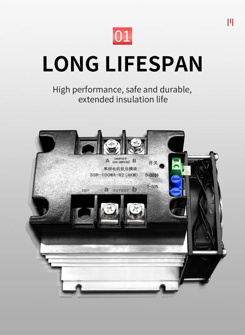 Controlador De Arranque Suave TSR-80WA-R1 8KW Para Motor Trifásico 380V – Módulo Con Radiador