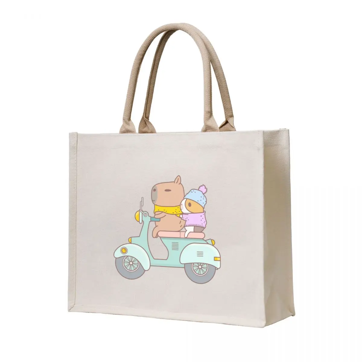 

Bubu the Guinea Pig, Scooter Tote Bag free delivery bags Shopper handbag cute tote bag foldable reusable bag