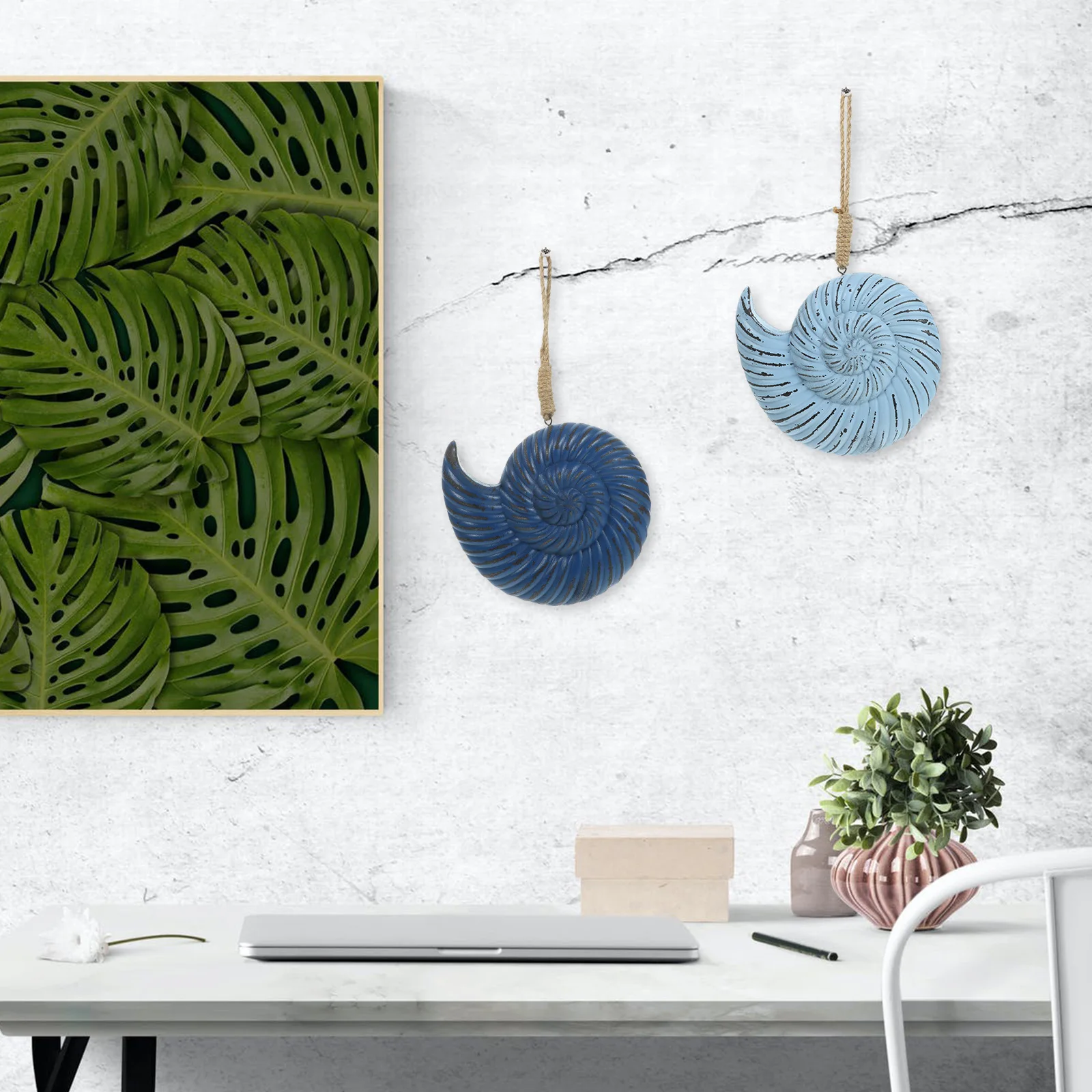 

Retro Conch Pendant Beach House Wall Decor Mediterranean Style Hanging Decoration Ocean Themed Wood Pendant Home Wall Decor