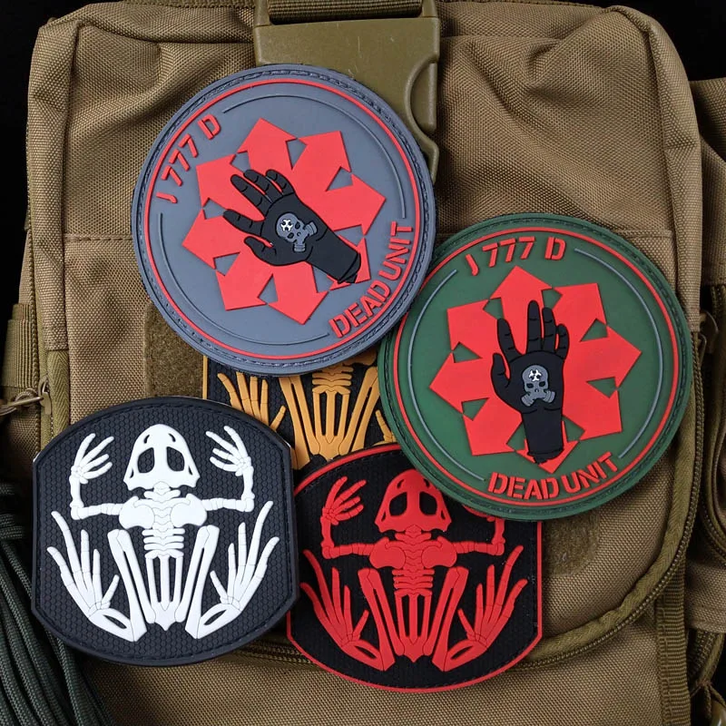 Soft Silicone Hook and Loop Badge Eco-Friendly PVC Military Patch Zombie Outbreak Backpack Stickers On Clothes Hat Applique