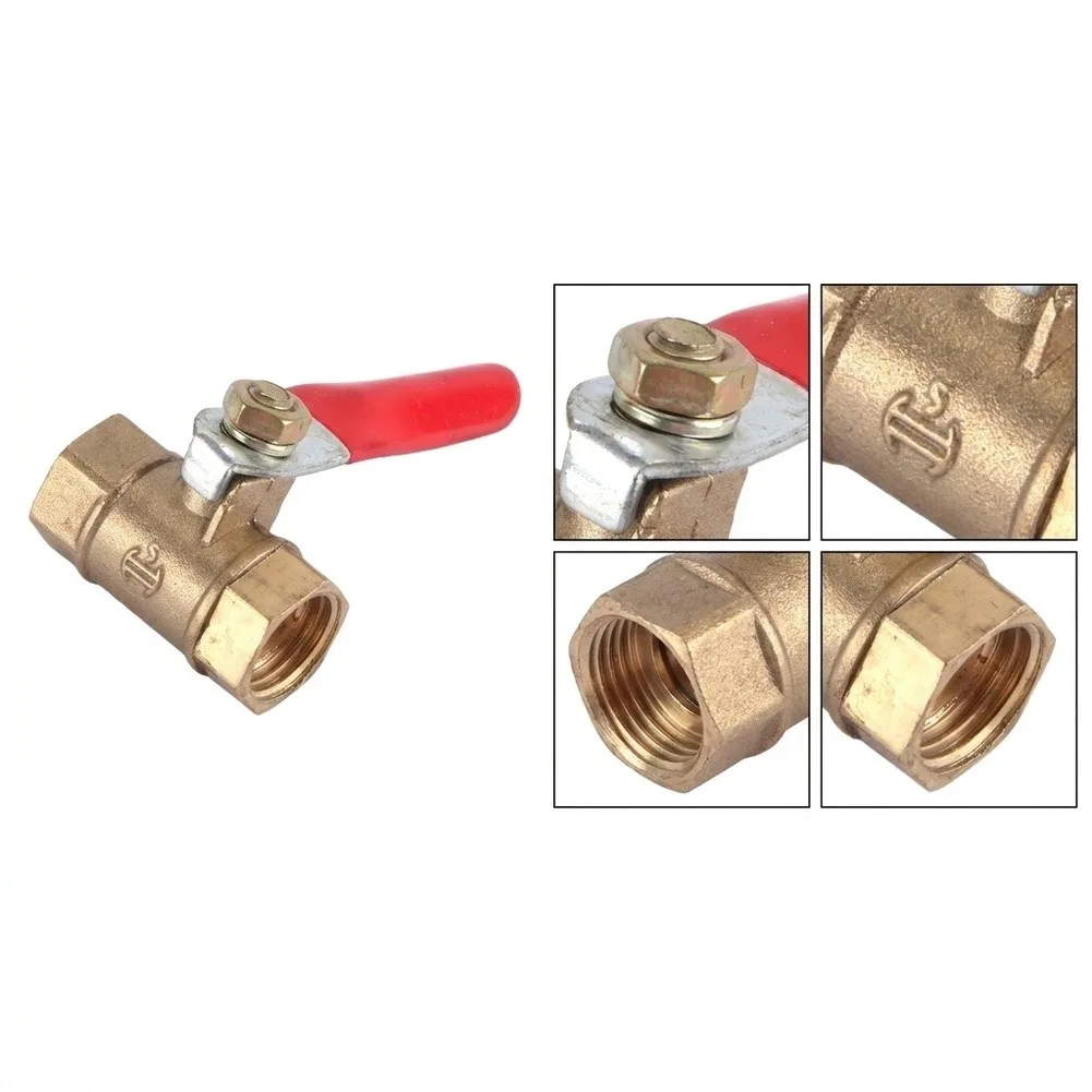Brass Dual Female Thread Pneumatic Ball Valve Y Configuration 1/8 1/4 3/8 1/2 Inch Copper for Gas and Air Lines