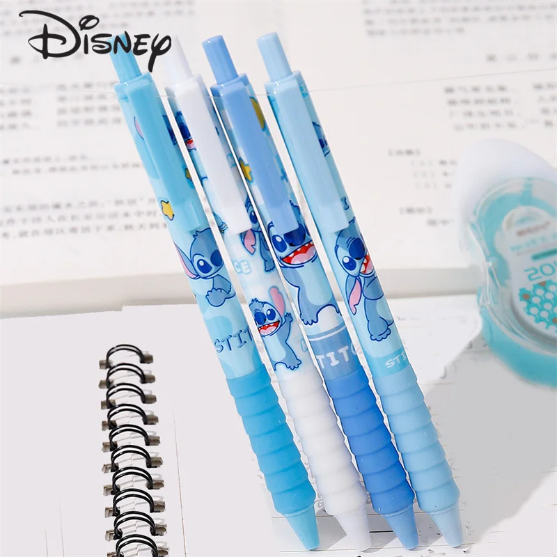 4 قطعة/صندوق ديزني أنيمي غرزة هلام القلم Kawaii غرزة الأسود 0.5 مللي متر الصحافة القلم الكرتون طالب القرطاسية اللوازم المكتبية المدرسية الهدايا