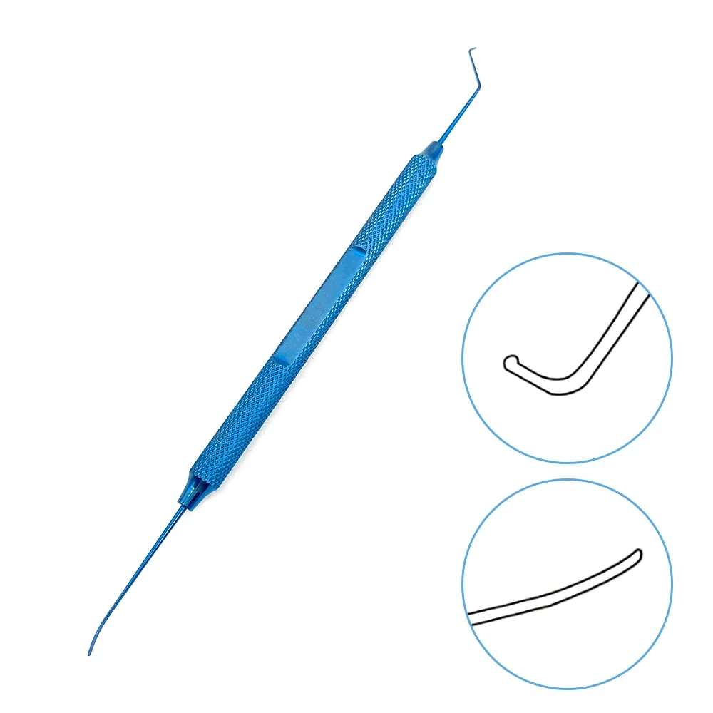 

Двусторонний крючок-манипулятор для линз Koch, шпатель Chooper, инструмент для век, офтальмологический хирургический инструмент