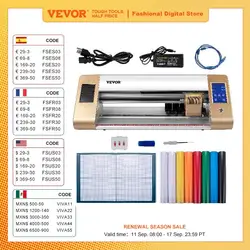 VEVOR-Máquina cortadora de vinilo automática, Software Windows para ordenador, 3 cuchillas, pantalla LCD, 18 pulgadas, 450MM, plóter de corte para impresora de vinilo