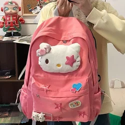 MBTI Y2k Pink Backpack Women Hello Kitty Harajuku Fashion Large Capacity Casual Backpacks Cute Original Students New Female Bag