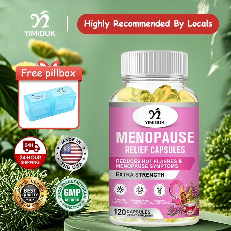 

Menopause Relief Capsules, Support Reduces Menopause Symptoms & Hot Flashes, Promote Manages Mood And Stress, Thyroid Function