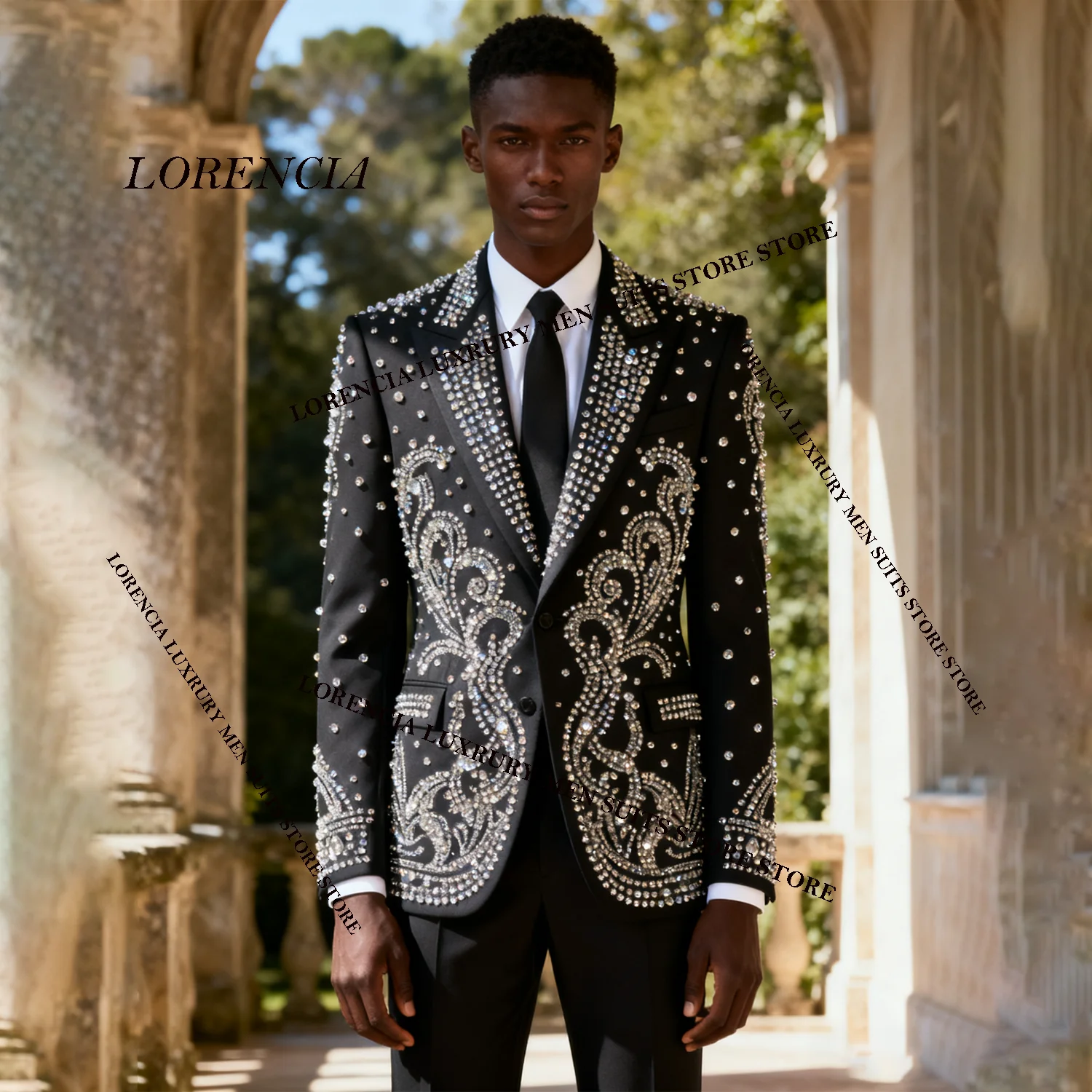 

Индивидуальный дизайн с кристаллами и бриллиантами, красивые мужские костюмы со стразами и бисером, роскошные тонкие Ropa hombre, комплекты из 3 предметов, мужские пиджаки для жениха