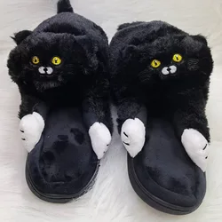 Designer Hug Cat pantofole da casa divertenti scarpe sfocate diapositive pantofole da donna per interni pantofole per gatti carine nero bianco taglio 2022 nuovo