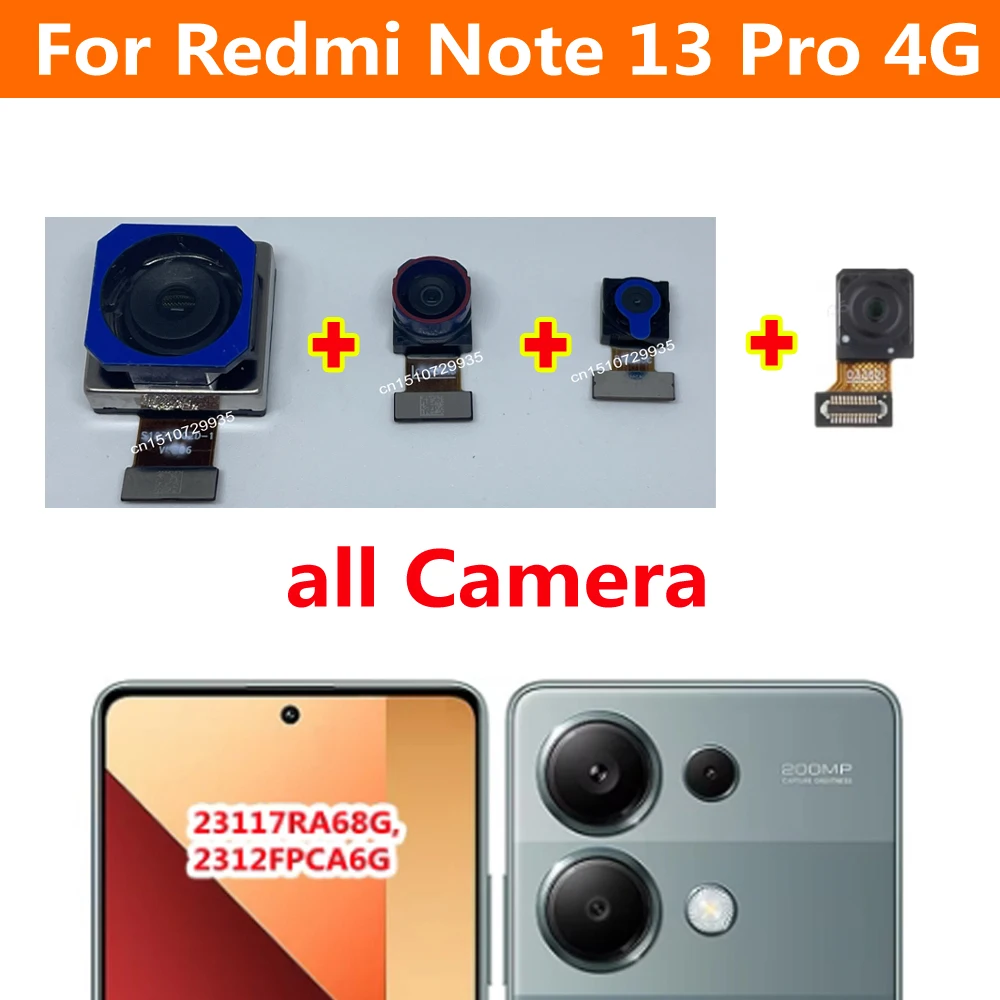 Tested Best Big Wide Main Back Camera For Xiaomi Redmi Note 13 Pro 4G Rear Macro Ultrawide Front Facing Selfie Cam Flex Cable