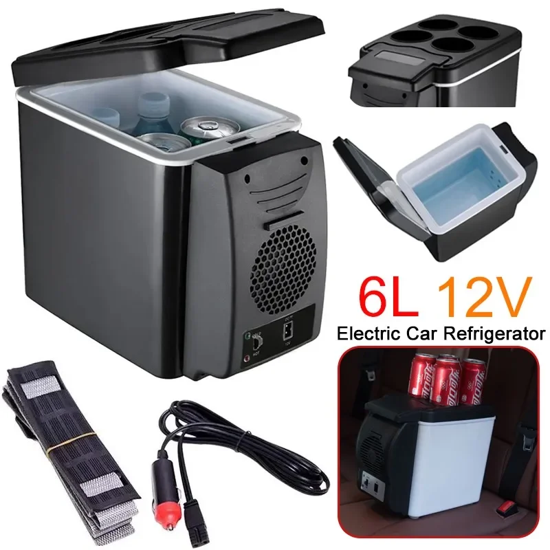 Electric Car Refrigerator 6L 12V Mini Fridge Freezer Vehicle Refrigeration and Heating Ice Box Car Electronic Devices Fridge