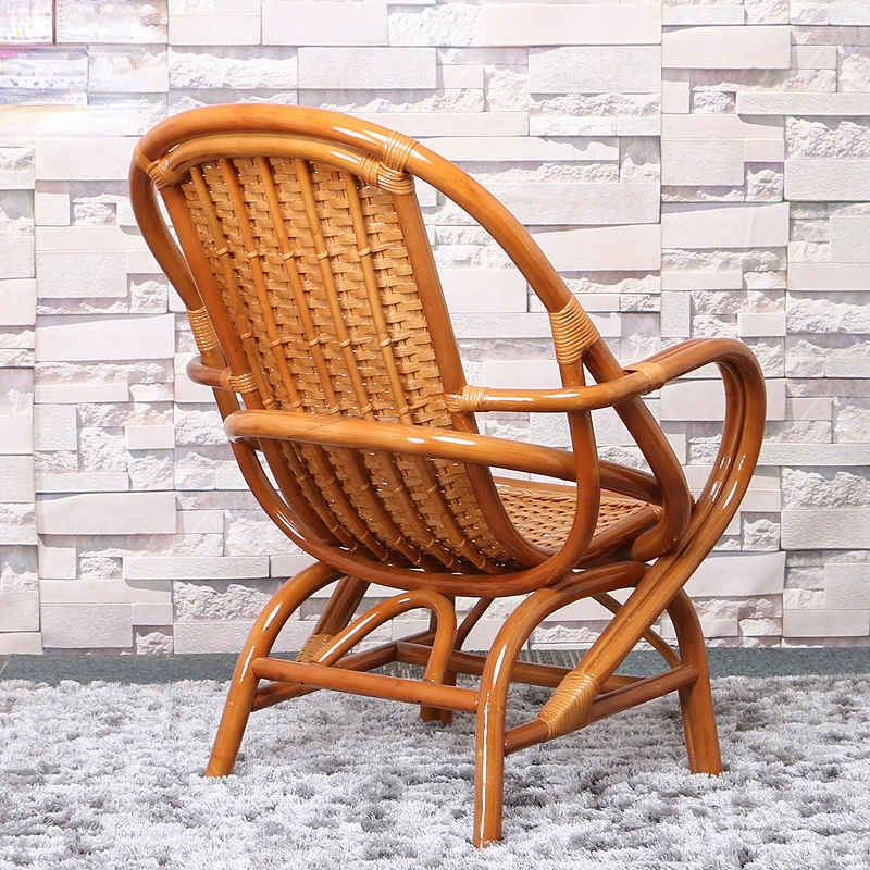 Rattan Chair Three-Piece Real Rattan Woven Balcony Leisure Small Table and Chair Combined Tea Table Single Armchair Rattan Chair