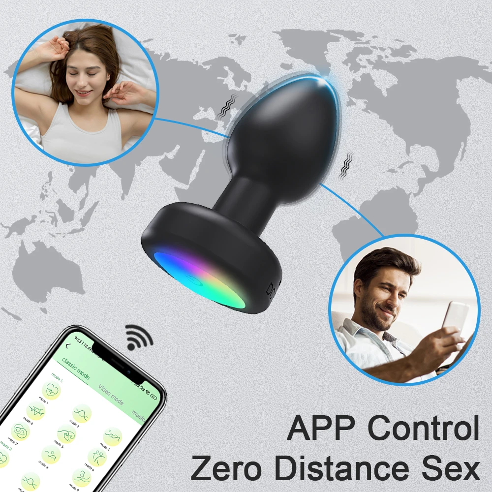 APP Control Anal Vibrator for Men Women LED Butt Plug Anal Plug Prostate Massager for Gay Adult Goods Sex Toy for Couples Game image 2