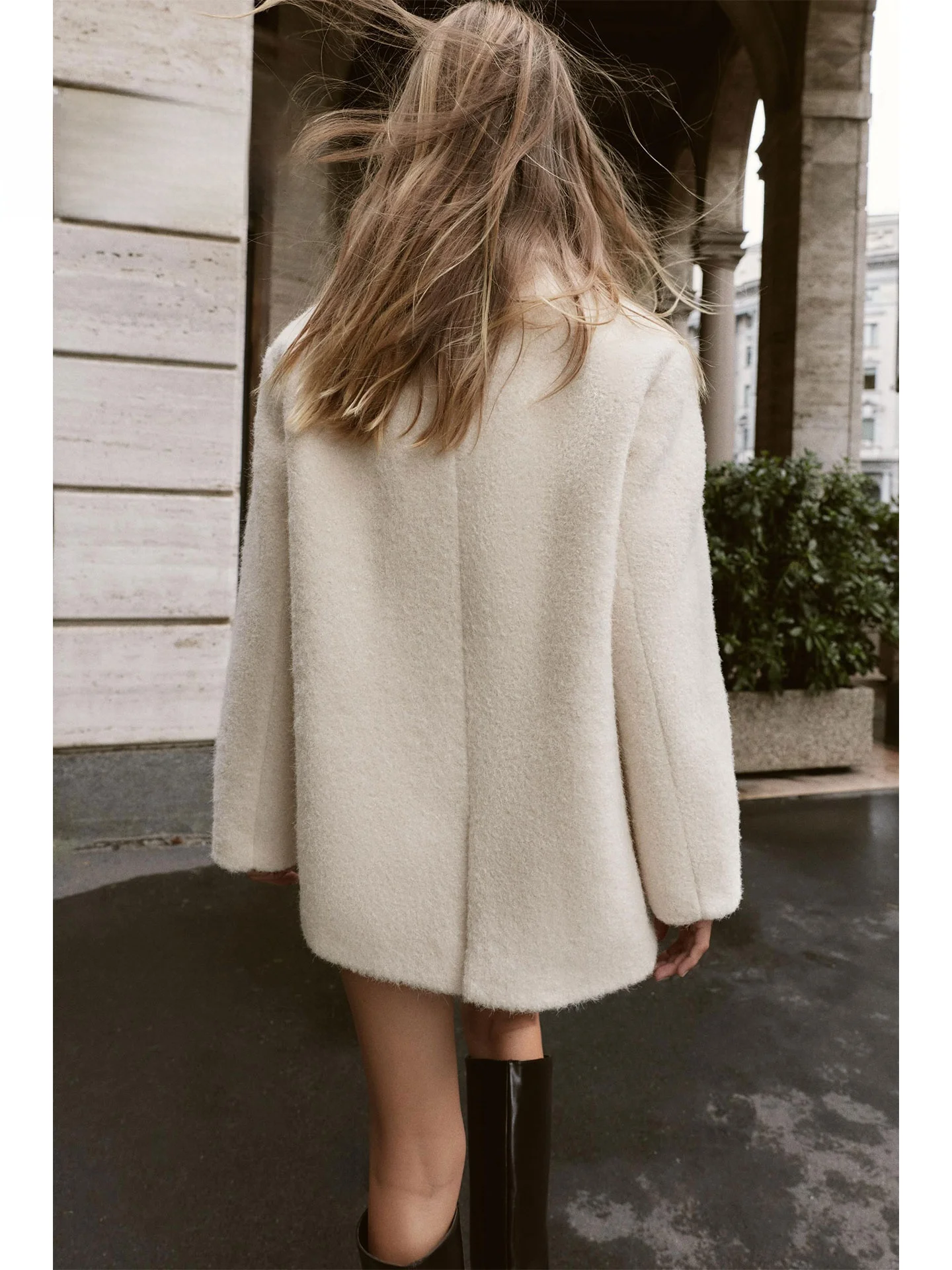 ZAPRHA 2025 otoño nuevo Sle mujer f-longitud doble botonadura abrigo de piel sintética Ele Sensation Faionable prendas de vestir exteriores